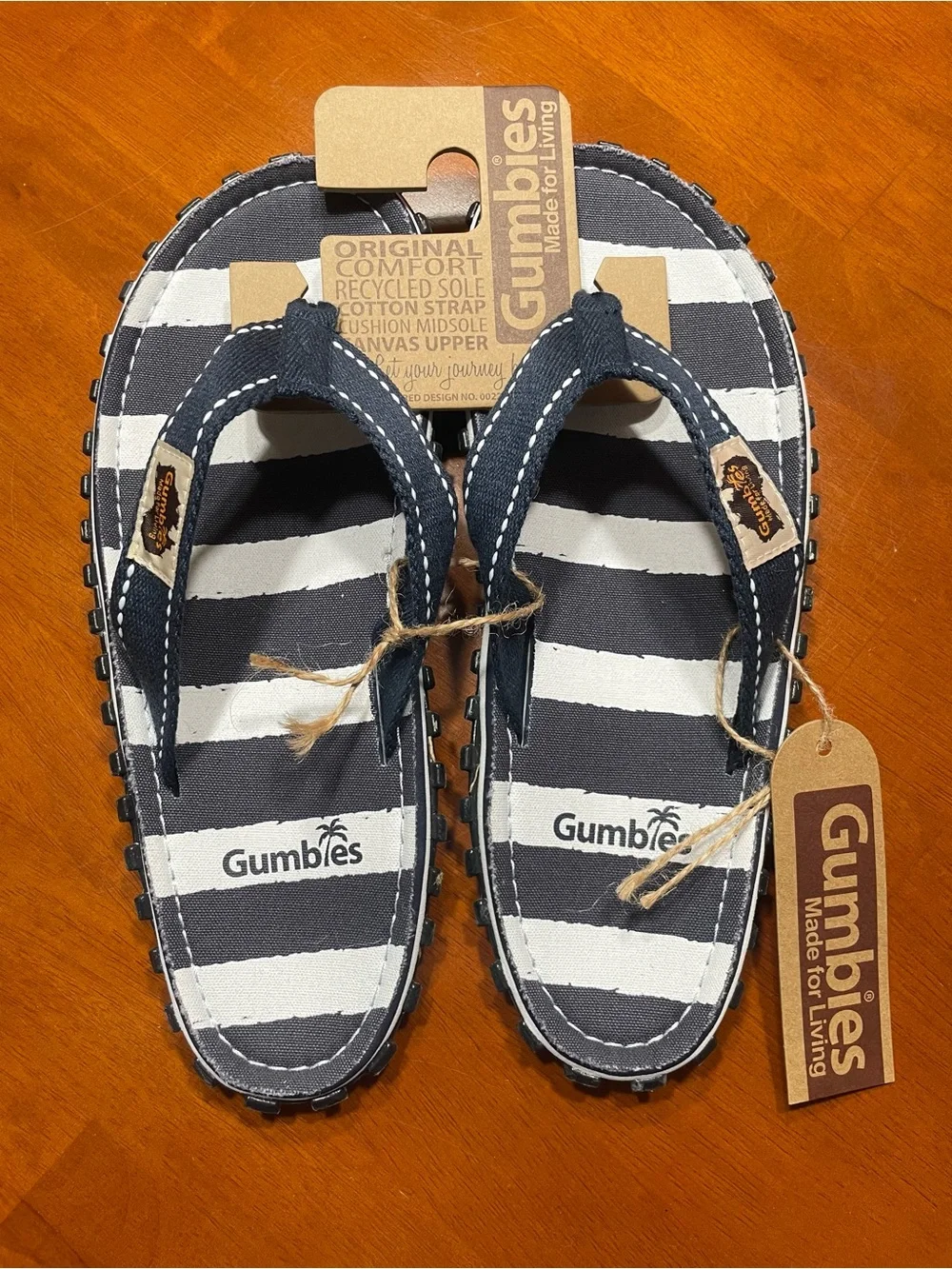 Men’s Gumbies Islander Navy & White Striped Flip Flop Sandals